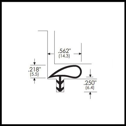 Kerf Weatherstripping, Silicone, Teardrop Design