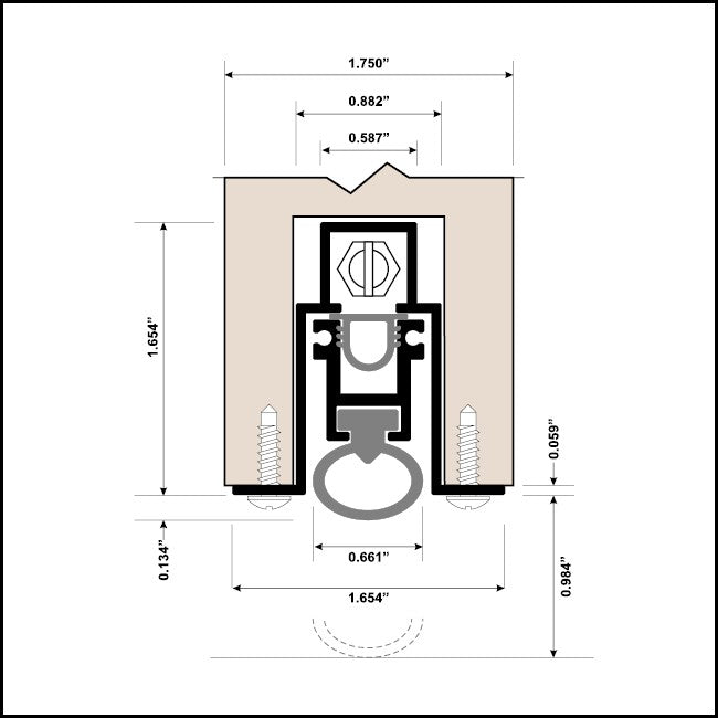Barzen Automatic Door Bottom, Heavy Duty Soundproofing, Mortised, Solid Neoprene Bulb Seal