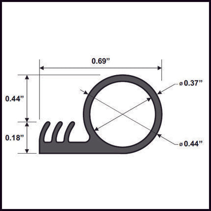 Kerf Weatherstripping, .438" Ring / Bulb Shaped Pure Silicone Seal